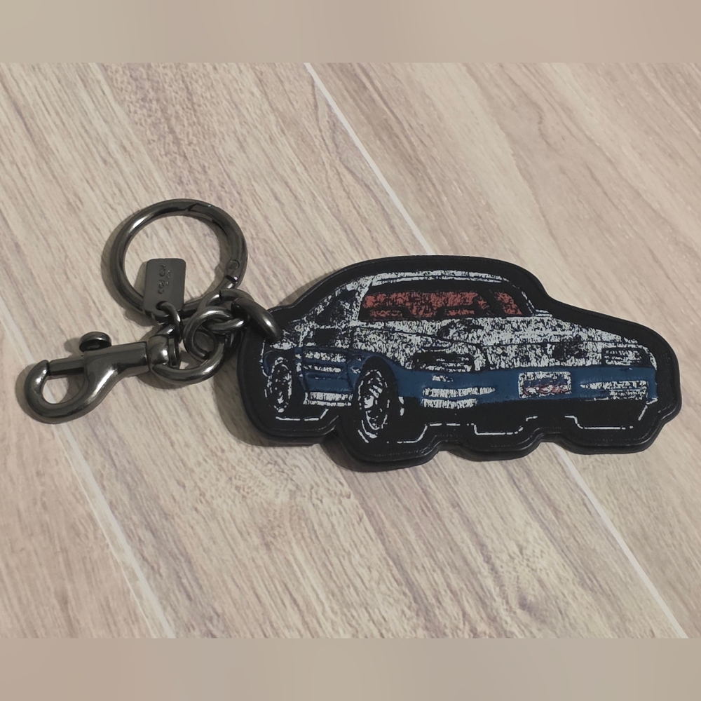 Coach Leather Camaro Race Car Key Fob Chain Keychain Bag Charm Legendary